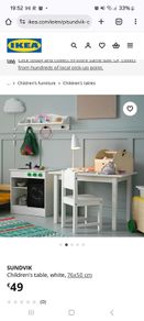 Sundvik Ikea children table and chair set