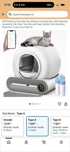Self cleaning automatic cat litter (XXL),WiFi connection,app control