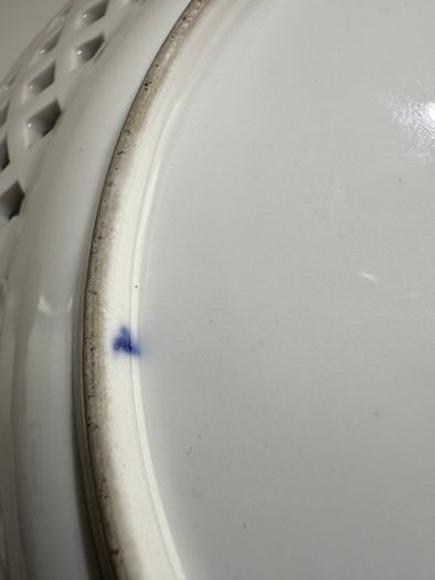 KPM Berlin. Antique Blue & White Reticulated Porcelain Plate. Royal Porcelain Manufactory