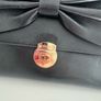 RED V Valentino genuine black leather crossbody bag with large bow and pink interior lining Image 10
