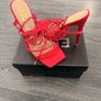 EGO red strappy lace-up heels Image 2