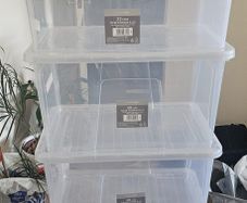 Set of 5 Plastic Storage Boxes with Lids