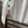 shirt Zara size large white blouse with grandfather frilled collar Image 5