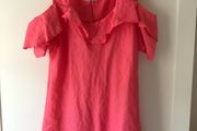 Brand new pink/salmon/coral cold shoulder linen top size 12-14 BNWT