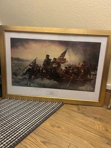 Framed print, "Washington Crossing the Delaware"