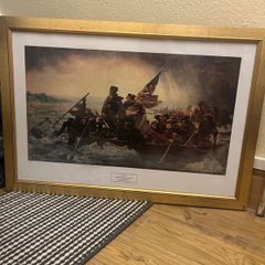 Framed print, "Washington Crossing the Delaware"