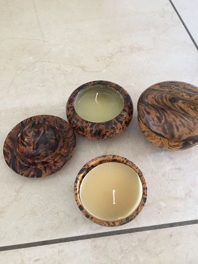 Wood candle holders