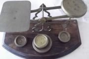antique brass postal scales with brass weights