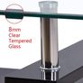 Rectangle Glass Coffee Tables High Gloss Storage Side Table with Lower Shelf Modern Living Room Furniture/Black (FREE POSTAGE) Image 4