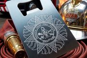 Dublin Fire Brigade Laser Engraved Steel wallet bottle opener