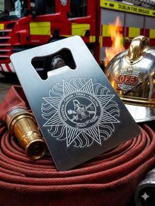 Dublin Fire Brigade Laser Engraved Steel wallet bottle opener