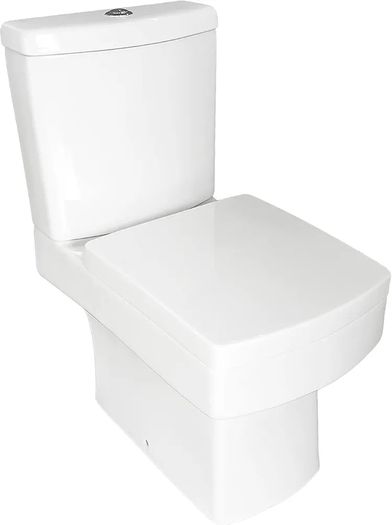 Square Bathroom Close Coupled Toilet Modern Ceramic Bathroom WC White