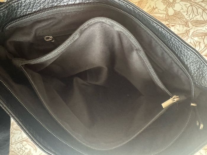 Black leather bag