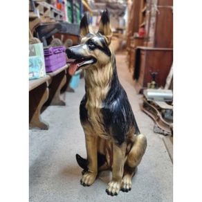 German Shepherd Ceramic Floor Statue KAS1373