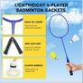 Outdoor Badminton Net Set with Anti-Sag Winch System - Official Size 6.1x1.55m, 4 Rackets, 3 Badminton Balls, Durable PE Net and Carrying Bag for Backyard, Beach and Family Games Image 5