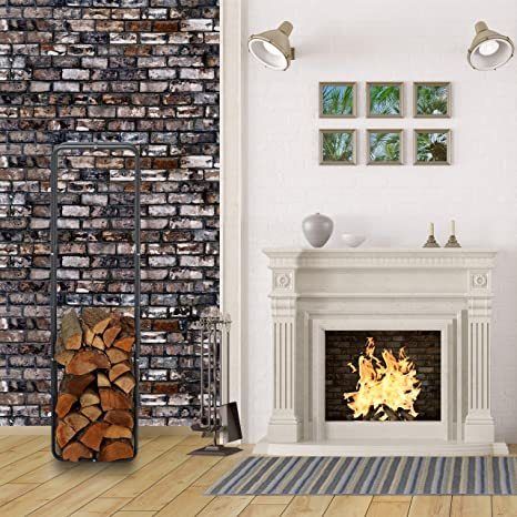 Narrow Metal firewood shelf