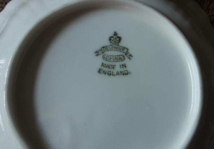 two small delphine China dishes