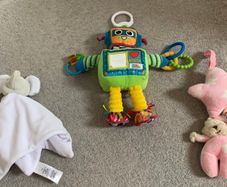 Baby Bundle  - Lamaze Robot + Elephant Blankie + Musical Pull String Crib Toy (BUNDLE)