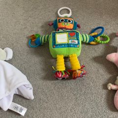 Baby Bundle  - Lamaze Robot + Elephant Blankie + Musical Pull String Crib Toy (BUNDLE)