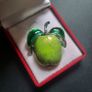 Green Apple Brooch, Shimmery Enamel Nature Fruit Pin Badge Broach Mediterranean Botanical Tropical Jewellery & Accessories Image 2