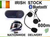 Motorcycle Helmet Bluetooth Intercom Headset Motorbike BT Speaker 3 riders 800M FM Radio Warranty