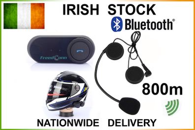 Motorcycle Helmet Bluetooth Intercom Headset Motorbike BT Speaker 3 riders 800M FM Radio Warranty