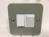 Surface Metal Clad Light Switch 2 Gang