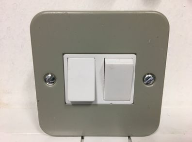 Surface Metal Clad Light Switch 2 Gang