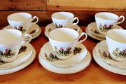 18 piece hunting scene fine bone china