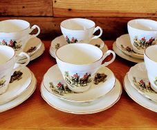 18 piece hunting scene fine bone china