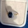 Vintage 18 ct gold Diamond Sapphire ring size R1/2 Image 7