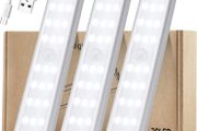 Wireless Under Cupboard Lights, 30-LED Motion Sensor Night Light,USB Rechargeable Under Cabinet Kitchen Lights with Magnetic Strip 600mAh Battery for Wardrobe, Closet, Stairs (3 Pack)