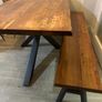 Wooden Dining Table with Bench and Chairs for Sale Image 4