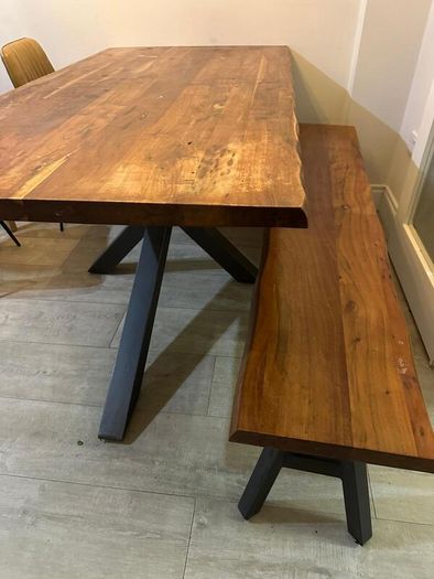Wooden Dining Table with Bench and Chairs for Sale