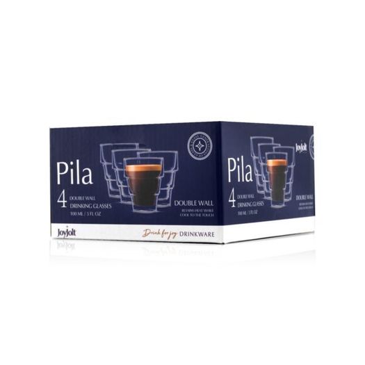 JoyJolt Pila Double Wall Espresso Glasses 90 ml - Set of 4