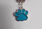 Blue Enamel Dog's Paw Pendant / Charm for Pandora Style Bracelet