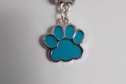 Blue Enamel Dog's Paw Pendant / Charm for Pandora Style Bracelet