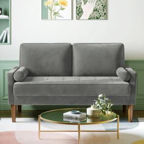 Collierville 2 seater grey velvet sofa NEW