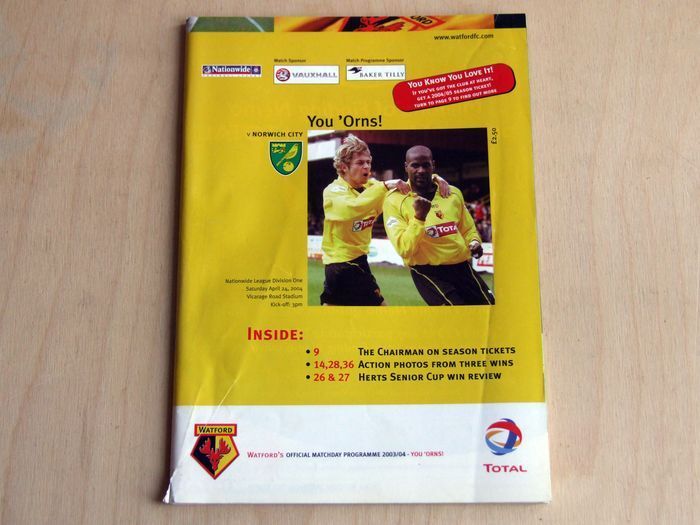 Watford Football Club programmes