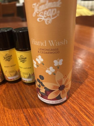 Brand New The Handmade Soap Company Lemongrass and Cedarwood Hand Wash and 2 Free Travel size items ( take your pick )