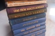 9 antique books, minis, 6 Shakespeare,  D18 post 8e