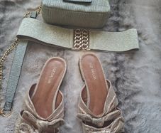 Gold Flats, Bag & Belt Bundle.