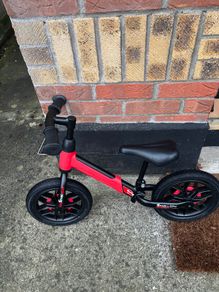 Spark Balance Bike Red 12 inch with lights for kids 3 Years +, scooter with lights 3 Years +, Protective Gear set 3 Years +
