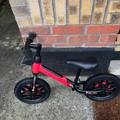 Spark Balance Bike Red 12 inch with lights for kids 3 Years +, scooter with lights 3 Years +, Protective Gear set 3 Years +