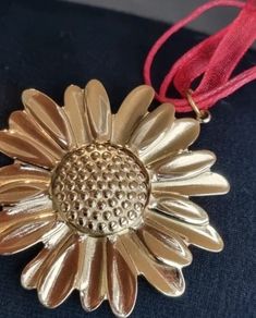 red cord rope satin necklace chain big daisy flower pendant