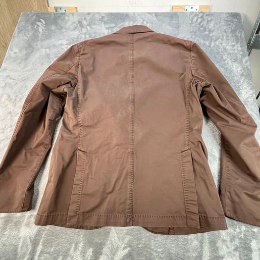 Lubiam Studio Mens 100% Cotton Blazer - Size EU 48 R - Brown - Single Breast