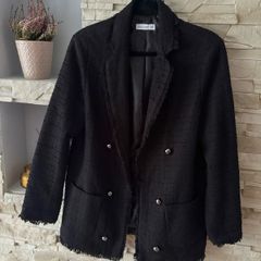 Gallery Black Tweed Blazer Size 14