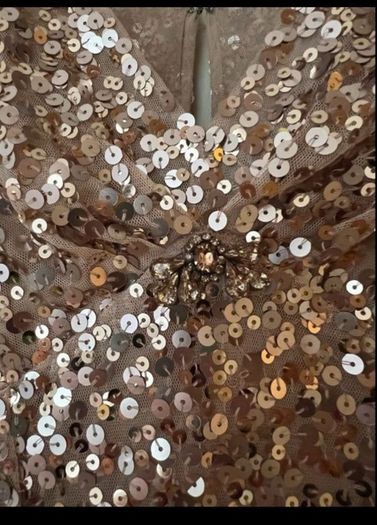 Jenny Packham rose gold sequence dress