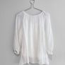 Pre Owned White Embroidered Boho Tunic Blouse Image 5