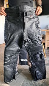 Leather motorbike trousers